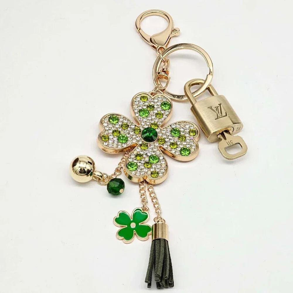 Authentic Louis Vuitton LV Gold Padlock & Key 🔒 Unbranded Flower Bag Charm